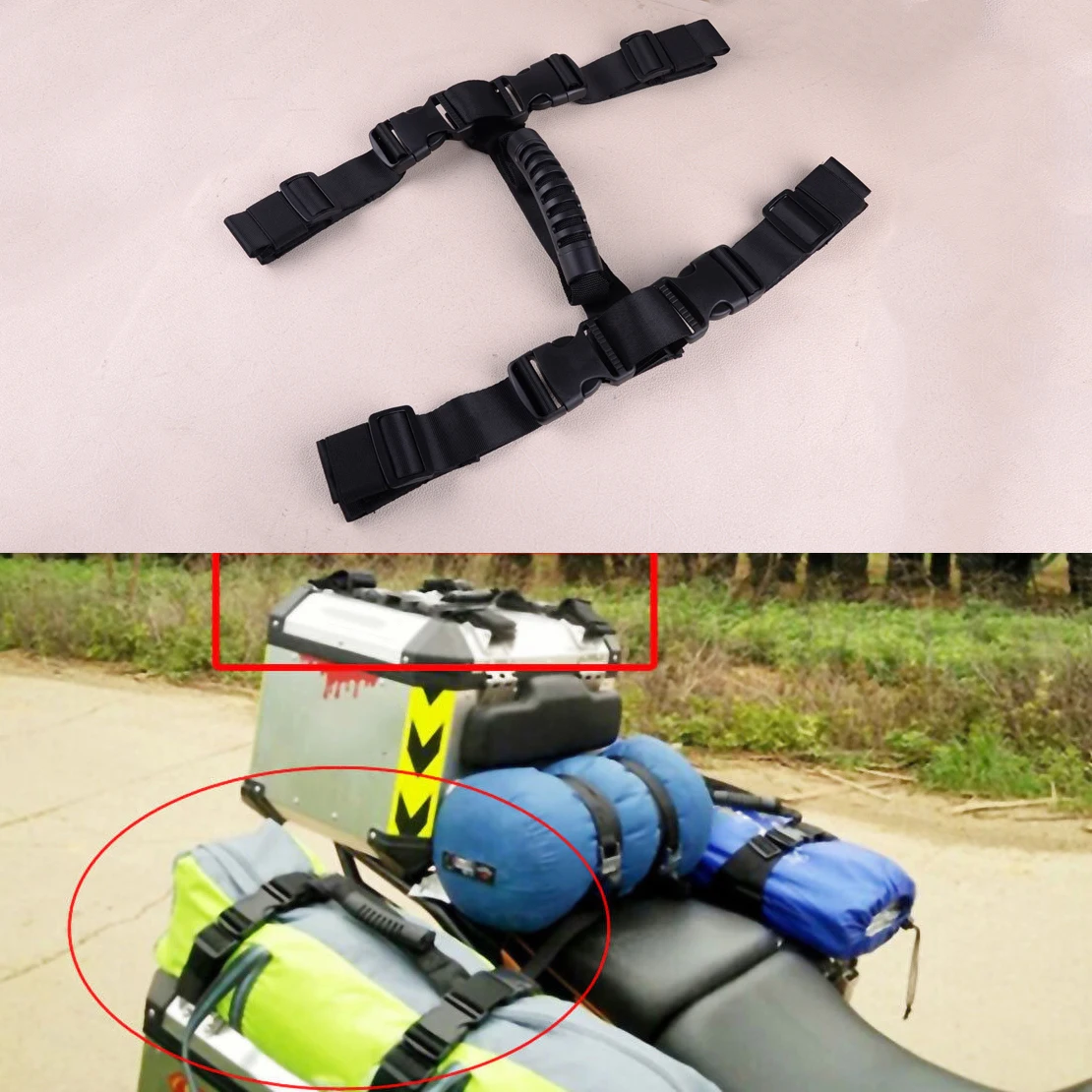 

CITALL Black Side Box Pannier Rope String Handle Fit For BMW R1200GS LC ADV Adventure F700GS F800GS