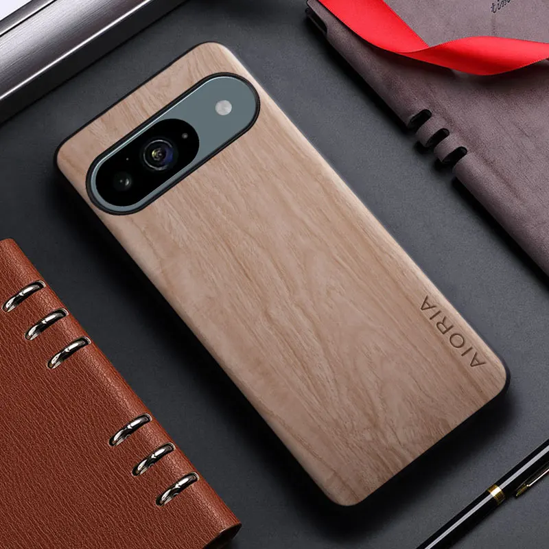 Bamboo Wood Pattern Leather case for Google Pixel 9 Pro XL 9A 5G funda unique design back cover for google pixel 9 pro case capa