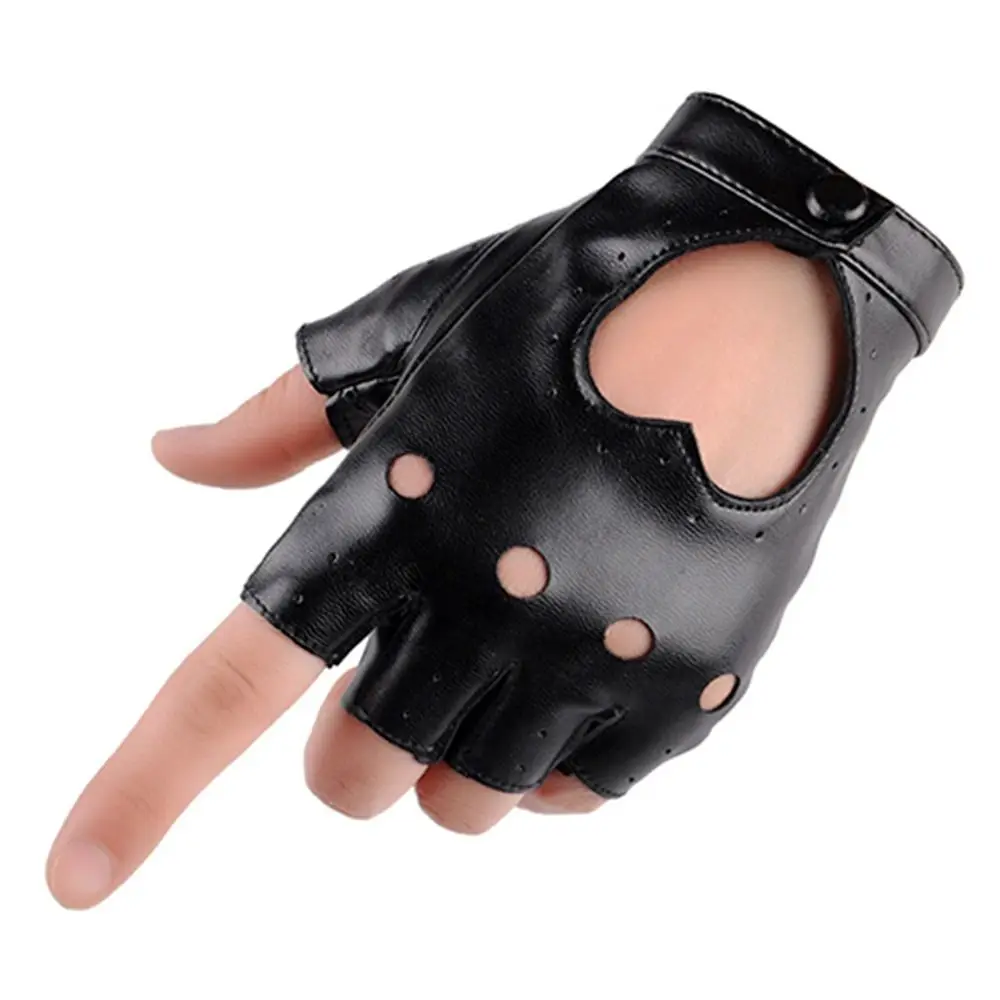 Performance Mittens Gothic lolita Women Men Five Finger Gloves Cosplay Mittens Ladys Driving Dress PU Leather Gloves