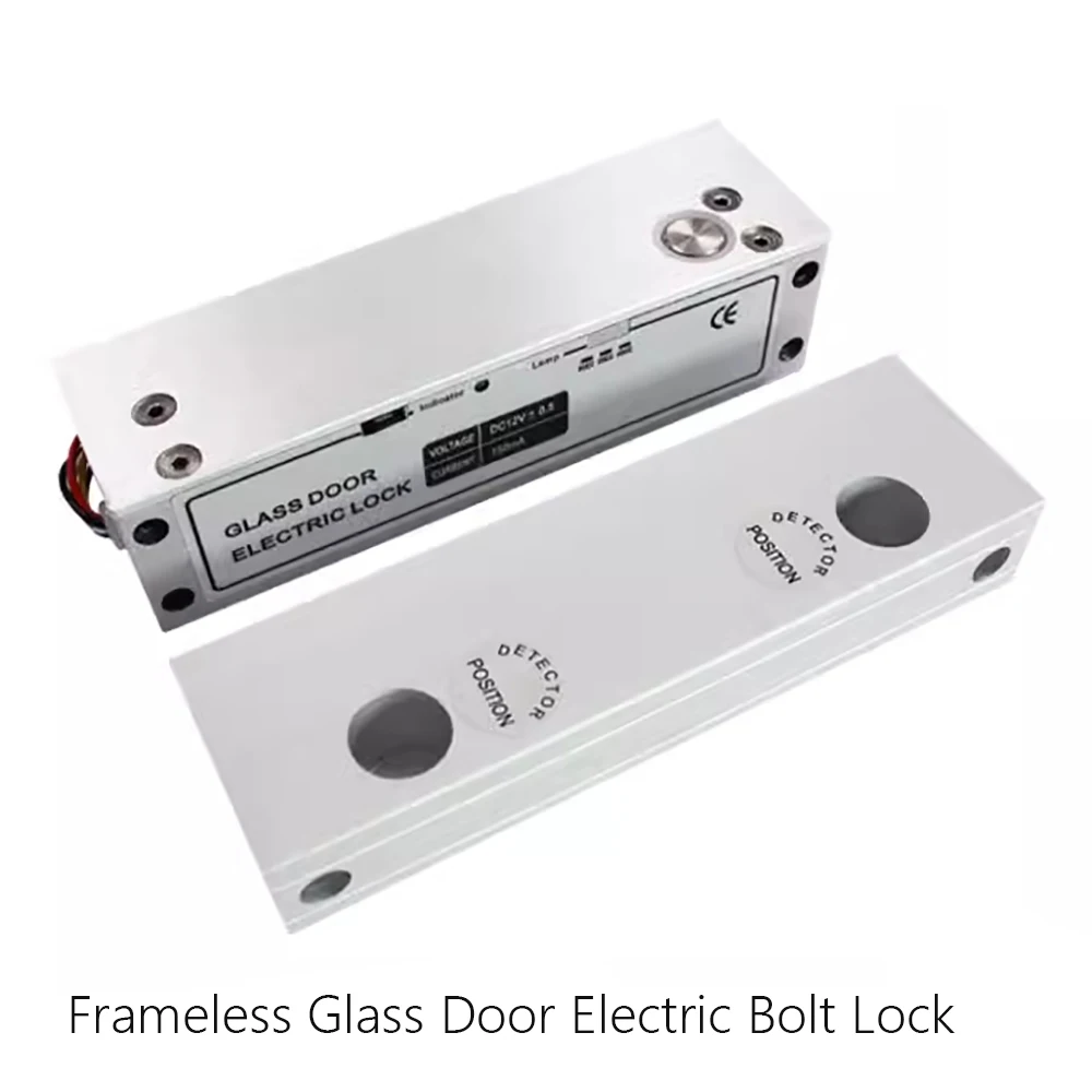 

Frameless Glass Door Electric Bolt Door Lock with Timer and Signal Feedback Lock for Glass Door, Grey, Stainless Steel;Aluminium