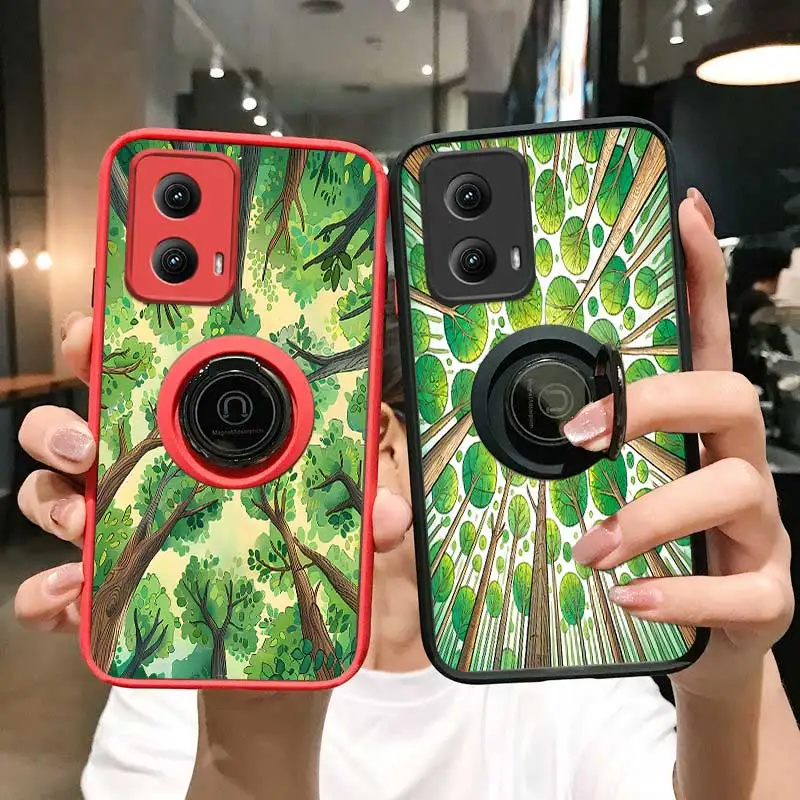 Edge2024 Forest Canopy Skin-feel Ring Phone Case For Motorola Moto Edge 50Pro 40 40Neo 30Pro 30Neo 30 20Pro 20 Cover