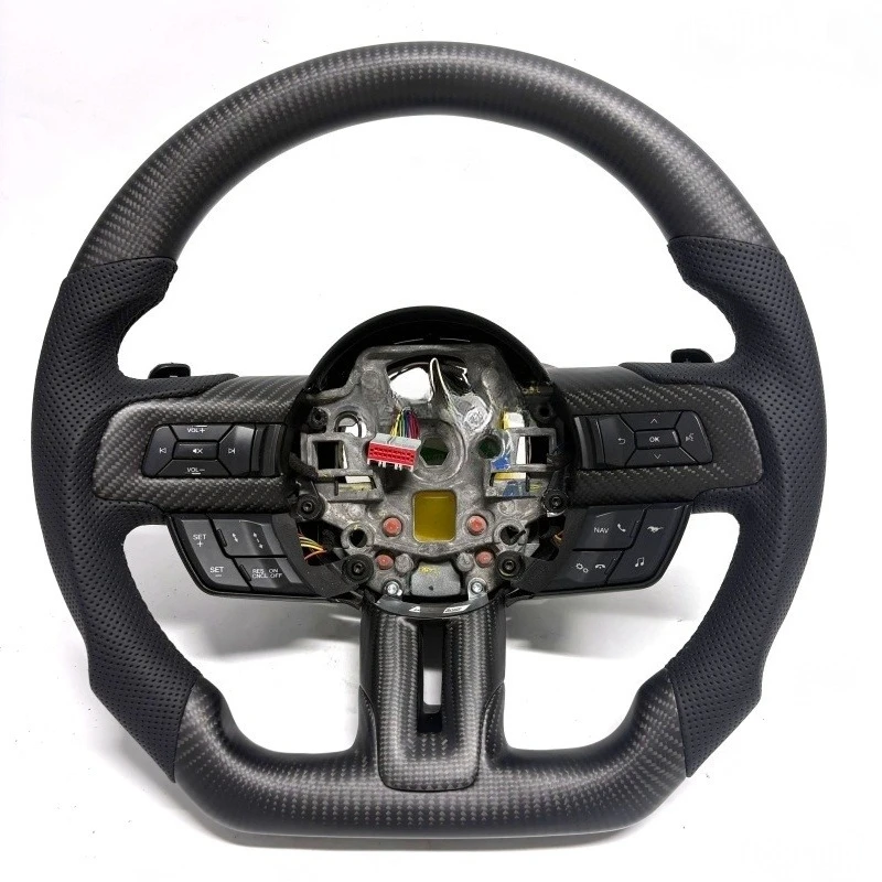 

Factory Carbon Steering Wheel for GT350 GT500 2018-2023 Perforated Leather Racing Steering Wheel