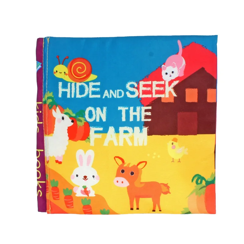 Baby Hide and Seek Cloth Book Early Learning Toy Tail Cloth Book Parent Child Interactive Sound Paper