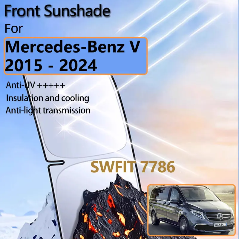 

Front Window For Mercedes-Benz V Class Vito Viano W447 2015 - 2024 Accessories Heat Insulation Waterproof Sun Shades Protection