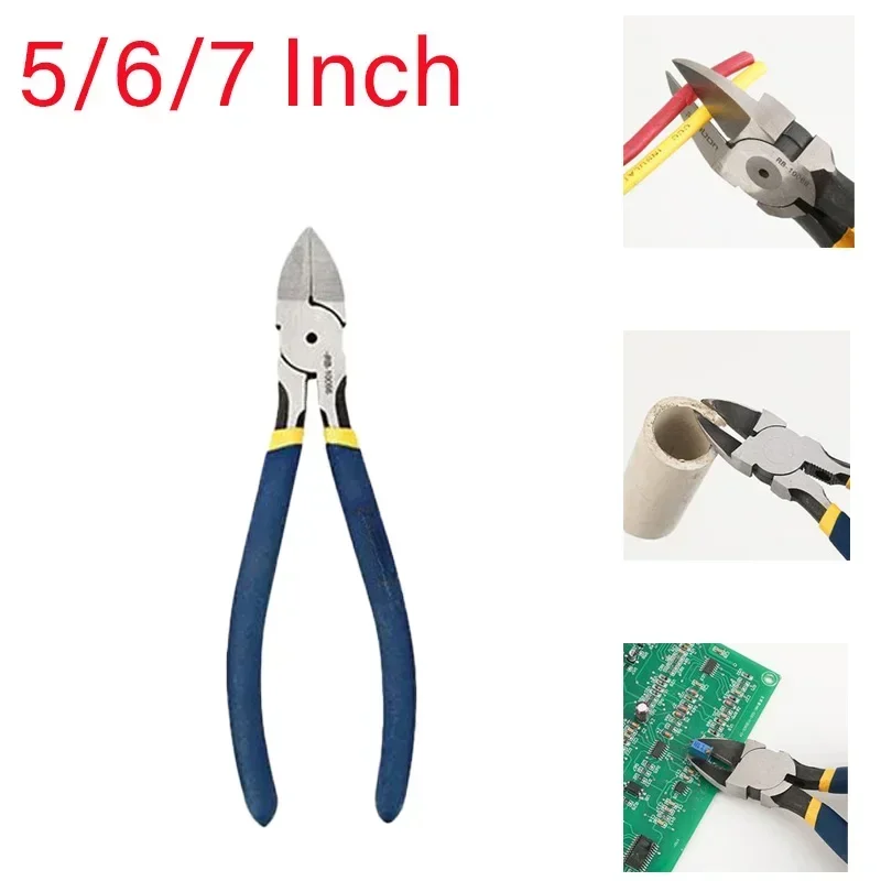 

5 6 7 Inch DIY Repair Hand Tools Diagonal Cutting Pliers Wire Stripping Tool Side Cutter Cable Burr Pliers Electrician Tools