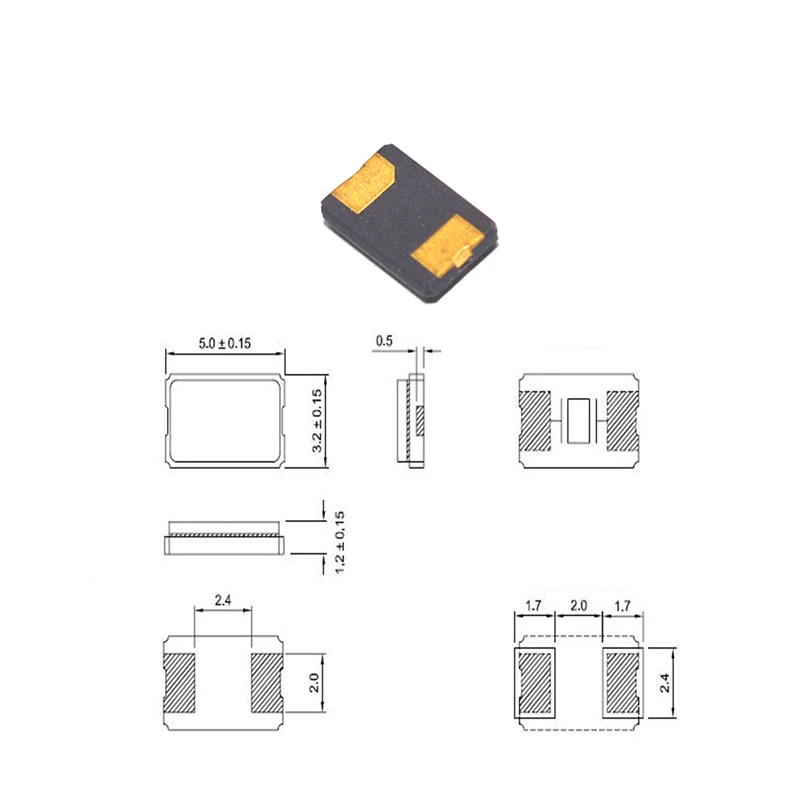 10pcs new 5032 smd quartz resonator Crystal Passive crystal oscillator 8M 10M 11.0592M 12M 13.56M 16M 20M 22.1184M 24Mhz