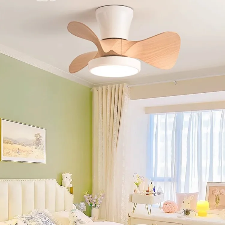 Children Room LED Ceiling Fan Light Remote Control Restaurant Bedroom Cute Small Fan Lamp 22 Inch 55cm Remote Control Ventilator