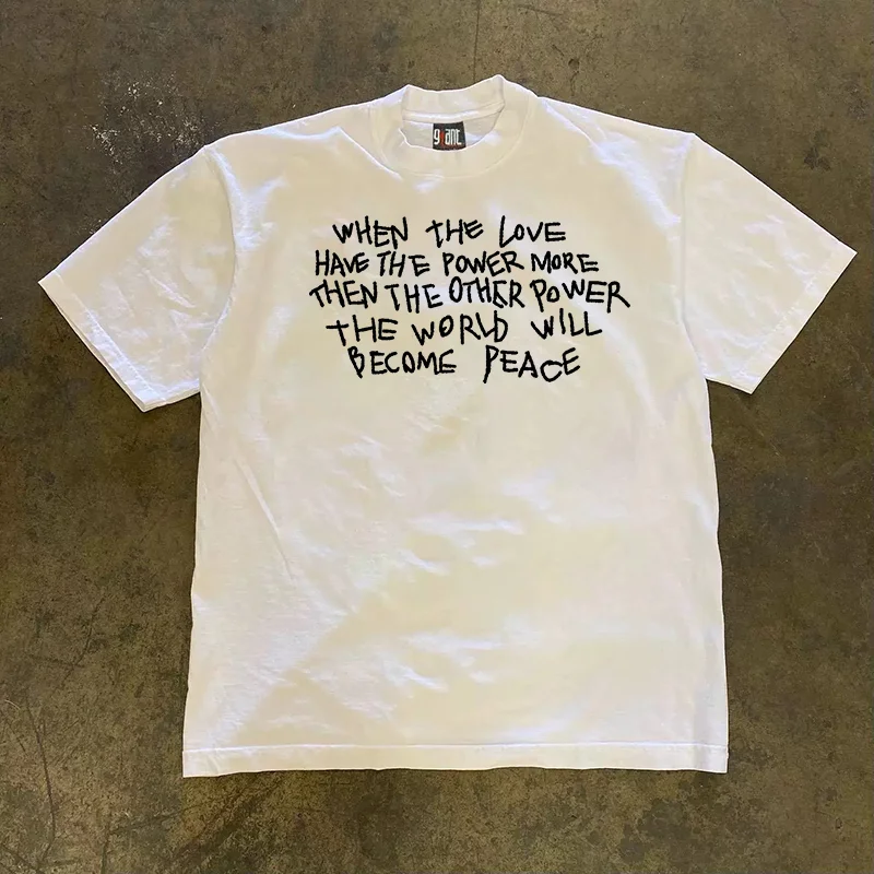 

Pure Cotton 260g Heavyweight Short Sleeve T-Shirt Couple Style Men's Loose Fit American WHen Casual Cotton Tee Shirt