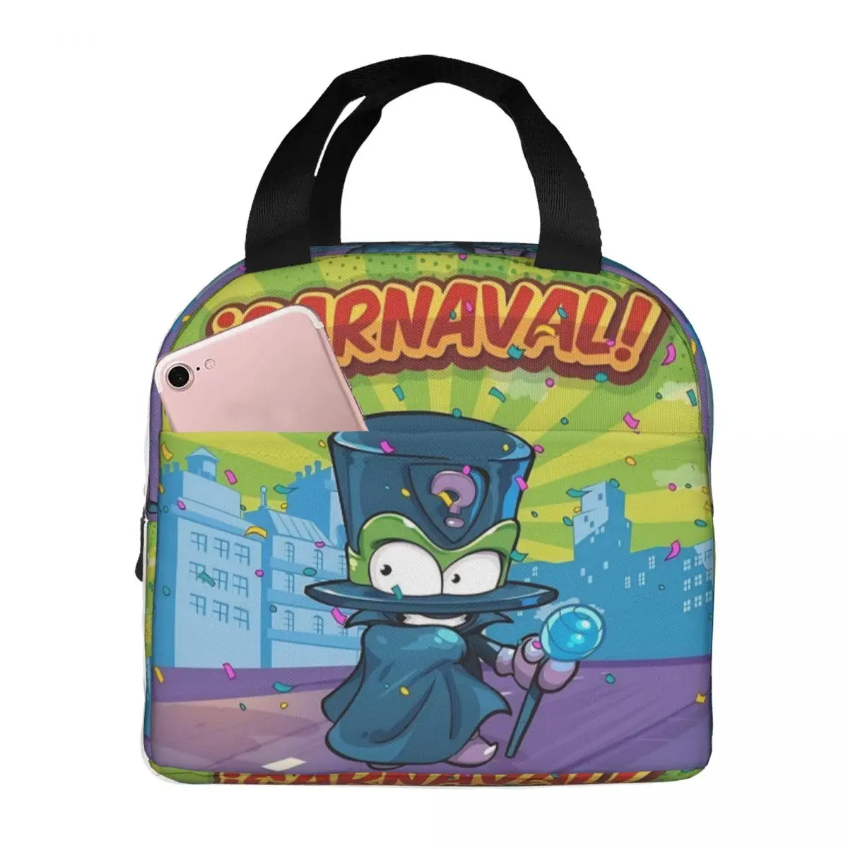 

Super Zings Kids Insulated Lunch Bag Cooler Bag Meal Container Large Tote Lunch Box Girl Boy College Picnic