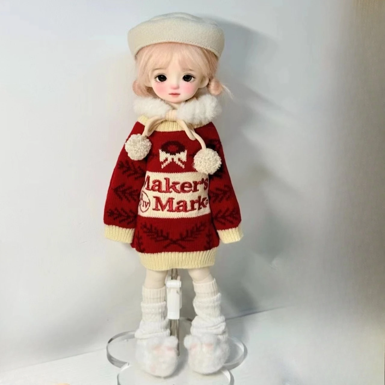 1/6 Puppenkleidung Weihnachtspullover für 30cm Männliche und Weibliche Bjd-Puppen Kleidung Verkleidungsspielzeug Puppenhaus-Zubehör, Ohne Puppe