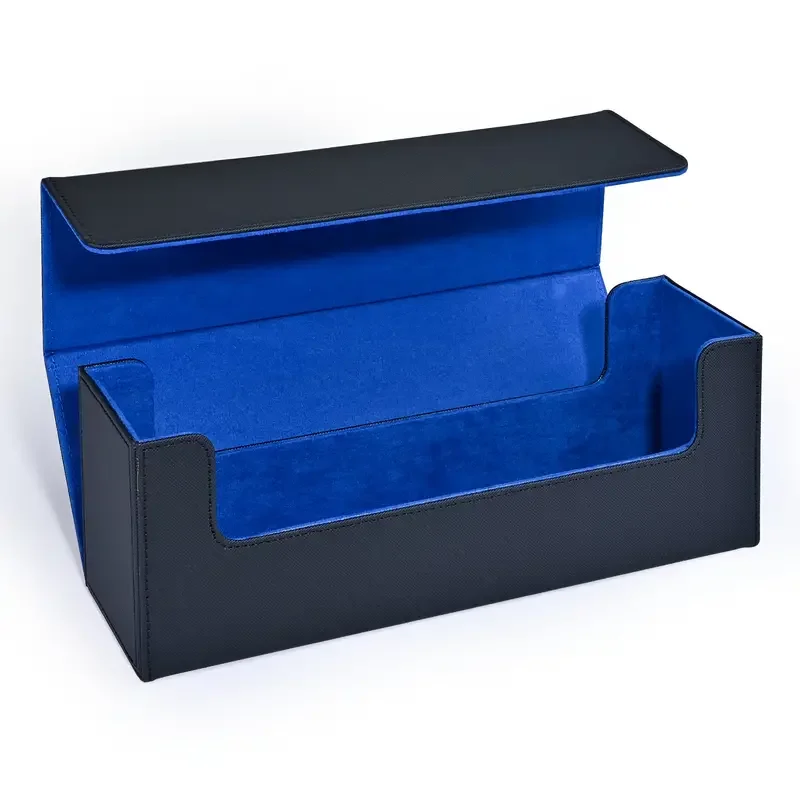 Trading card storage box,hold 600+ single sleeved cards,PU leather TCG card box, suitable for MTG cards, sports cards.