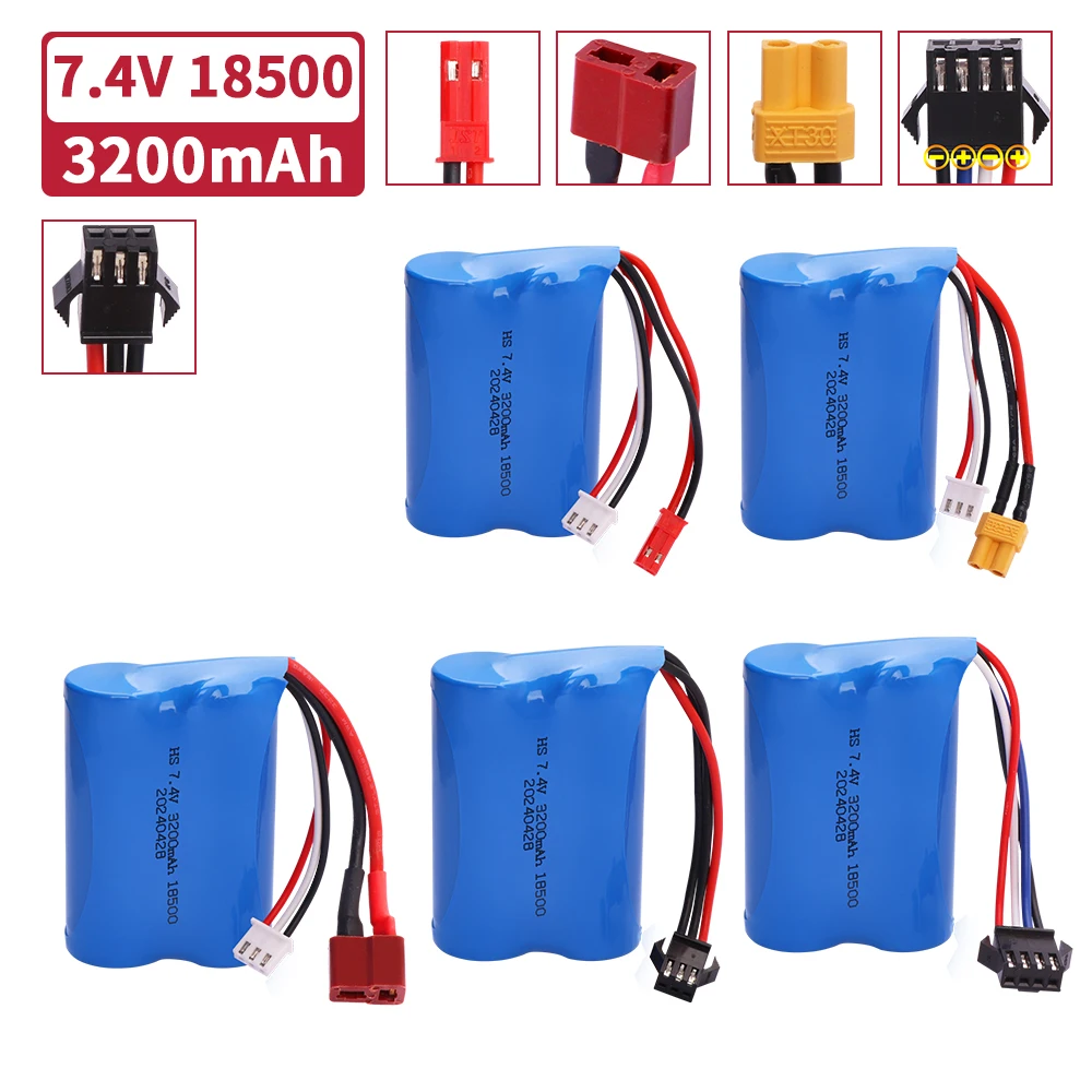 

7.4V 18500 Rechargeable Battery 3200mAh High Rate Suitable for Remote Control Car Off-road Vehicle High-speed Car Battery