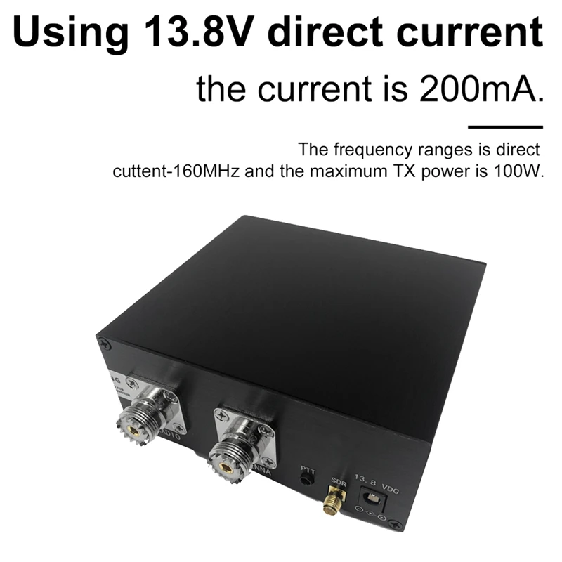 160Mhz 100W Aluminium Portable SDR Transceivers Radio Switch Antenna Sharer Practical Signal Equipment TR Switch Box