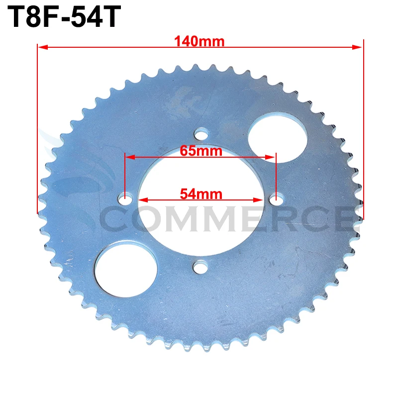 Electric Scooter Rear Wheel T8F 44T/54T 4 Bolt Sprocket Chain Drive Gear & Freewheel Adapter For Bicycle Pocket Pit Dirt Bike