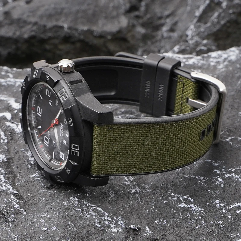 Canvas Rubber Strap 20mm 22mm 24mm Quick Release Waterproof Watchband Men Military Nylon Bracelet Watch Band for Seiko for Casio