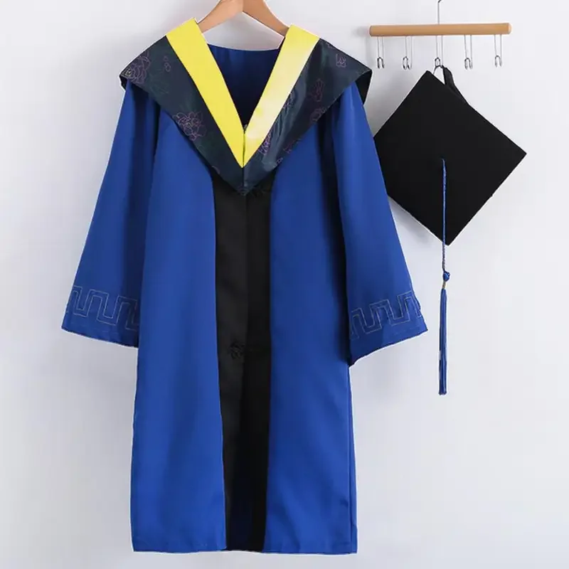 Graduation Uniform Set Super Soft Polyester Bachelor Hat Cloak Photography Props College Men Women