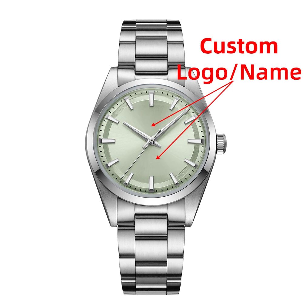 ADDIESDIVE 36mm Quartz Custom Watch New Luxury VH31 AR Coating 3D Scale Mint Green Waterproof100m Dive Stainless Steel Men Watch