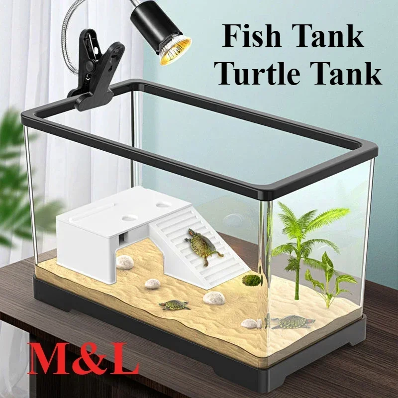 

Transparent Aquariums and Fish Tanks Plastic PET Anti Drop Detachable Turtle Tank Aquarium Turtle Goldfish Tanks Breeding Box