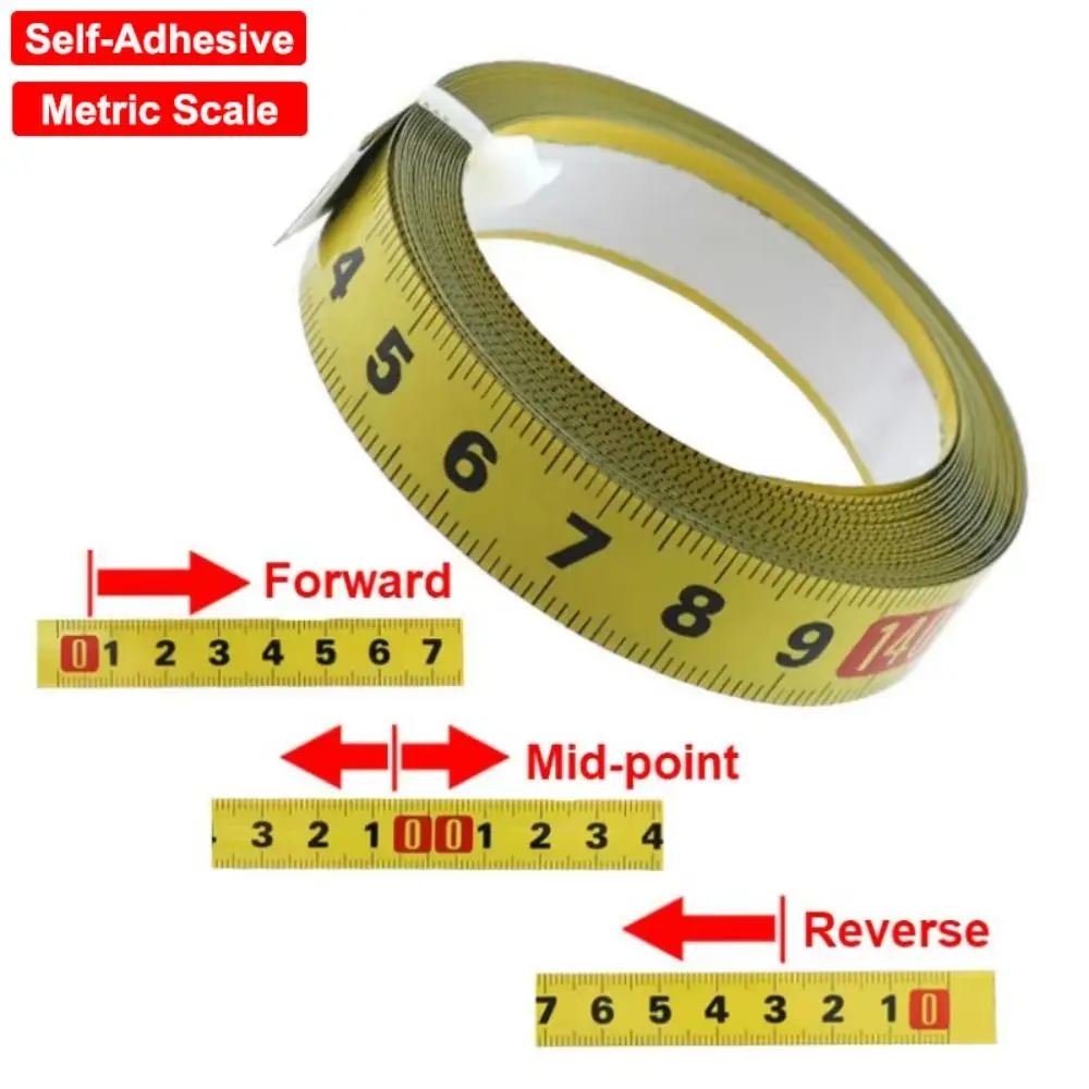 High Quality Self-Adhesive Measuring Tape Steel Material 13MM Width Miter Track Tape 1-5 Meters Metric Scale Metal Tape Measure