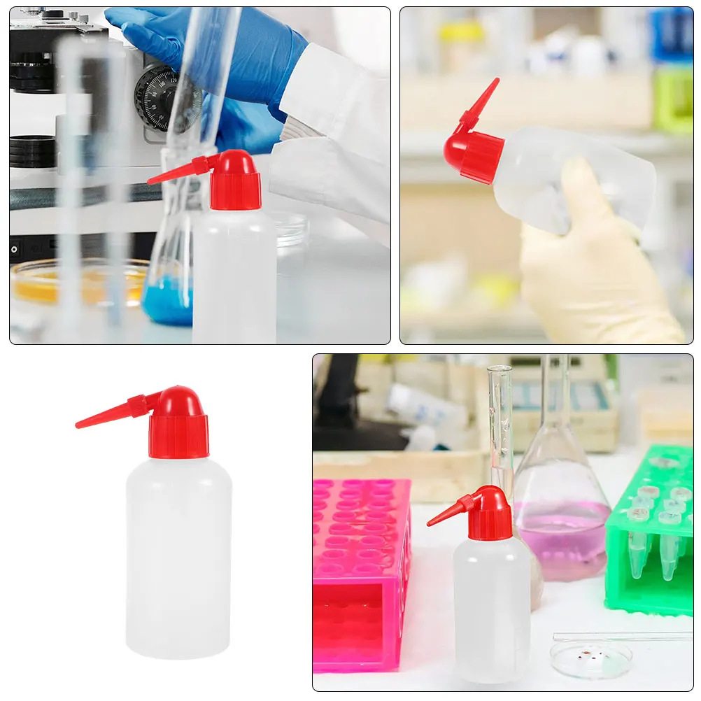 6Pcs Lab Rinse Bottle with Angled Spout Clear Scaled Squeeze Bottles for Precision Cleaning Medical Lab Use 250Ml