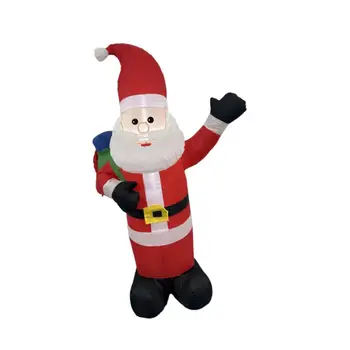 Christmas Inflatable Santa Prop Illuminated Polyester Giant Yard Outdoor Ornament for Holiday Garden Decor