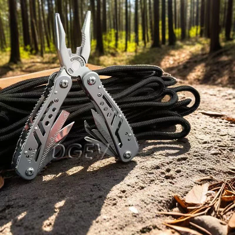DGEV 24 in 1 PowerLitre Folding Pliers Knife EDC Mini Multi-Tools Pocket Scissor Portable Outdoor Survival Multitools TCS-A1