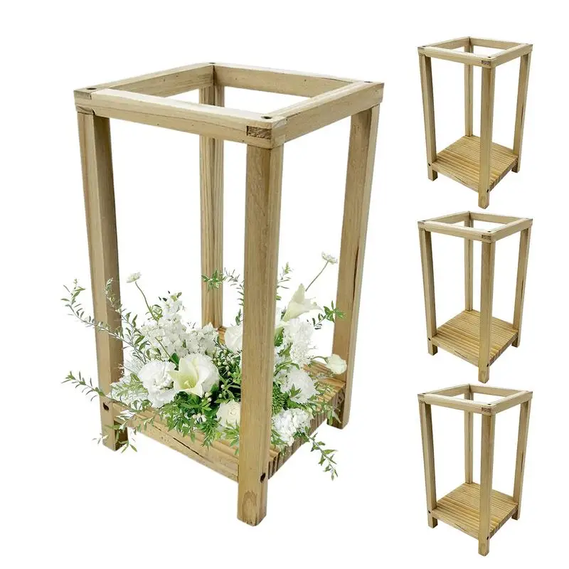 

Wedding Centerpiece Vase 4X Wedding Reception Centerpiece Flower Vase Indoor Outdoor Wooden Plant Display Rack For Engagement