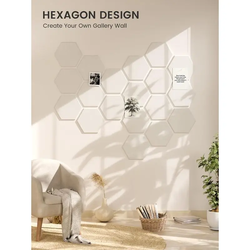 Hexagon Soundproof Felt Cork Tiles Bulletin Note Pin Photo Boards Sound-absorbing Acoustic Wall Decoration Panels for Home Decor