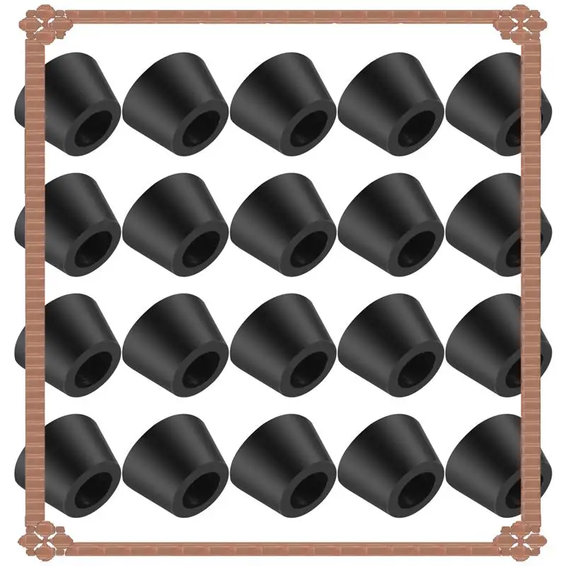 24-Hour Delivery  20PCS Black Chair Couch Table Rubber Furniture Leg End Caps 16Mm Dia