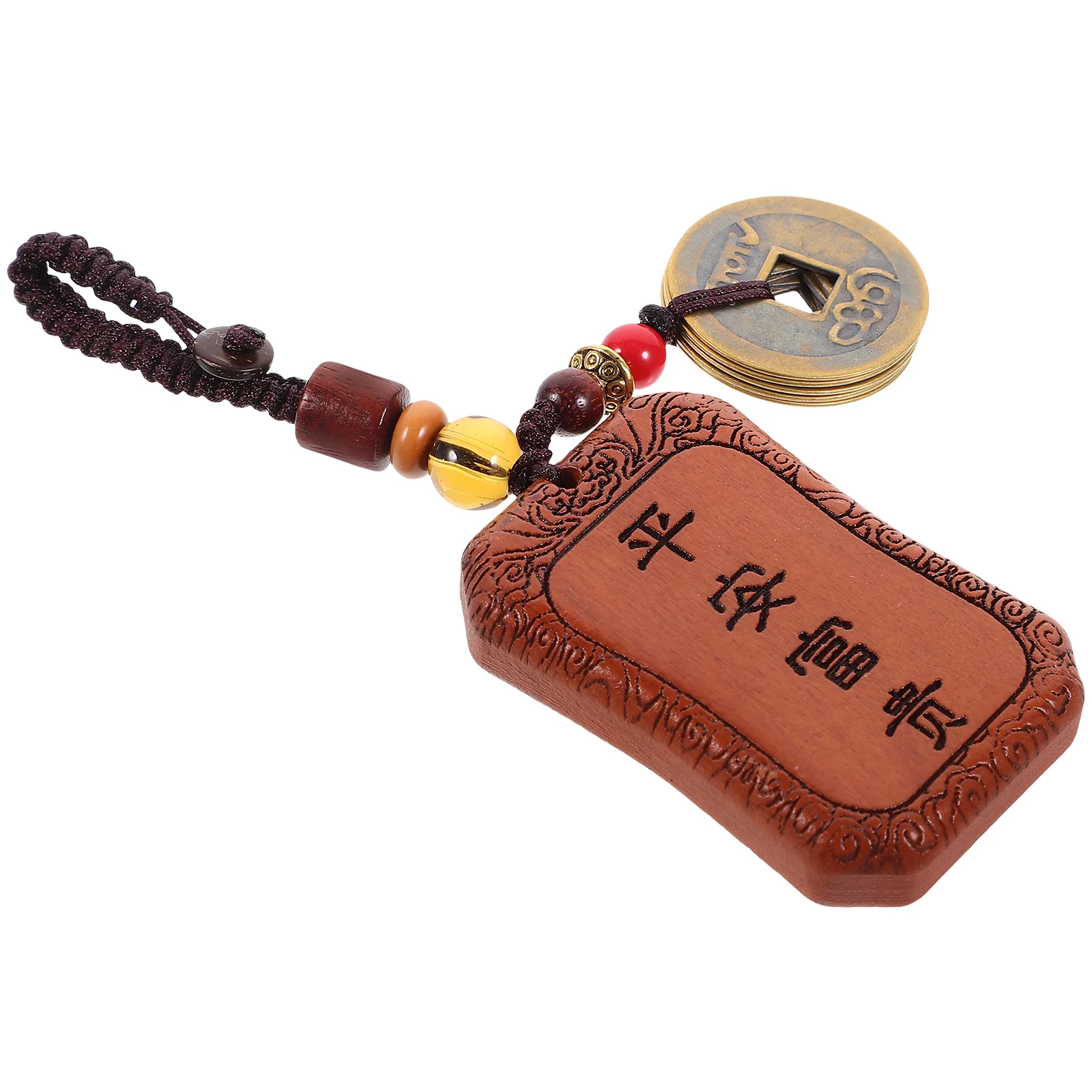 

1pc Creative Chinese Style Taisui Amulet Pendant Keychain Rope Ornament Car Bag Decor Fengshui Lucky Gift For New Year Birthday