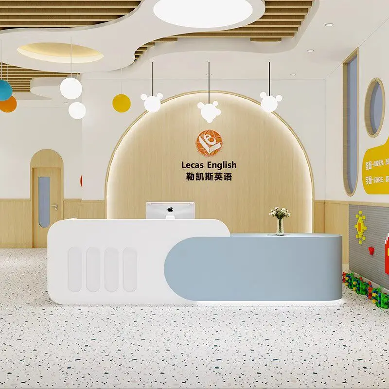 

Modern Cartoon Reception Counter Nordic Creative Training Institution Cashier Desk Company Designer Office Furniture FYRD