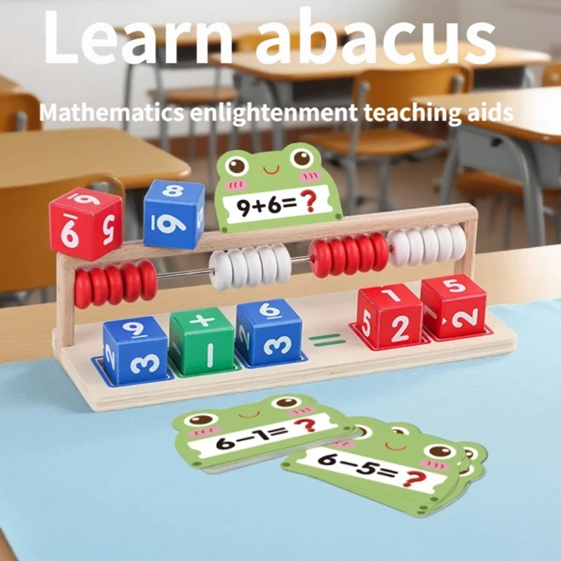 Boulier en bois coloré, jouet éducatif pour enfants 3 ans pour apprendre les concepts mathématiques base en toute