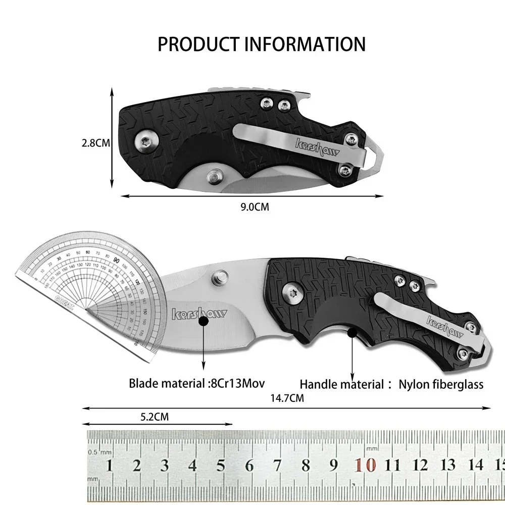 3 Colors Tactical KS 3800 Folding Knife with Bottle Opener 8Cr13Mov Blade Nylon Fibreglass Handle Utility Knives Outdoor Tool