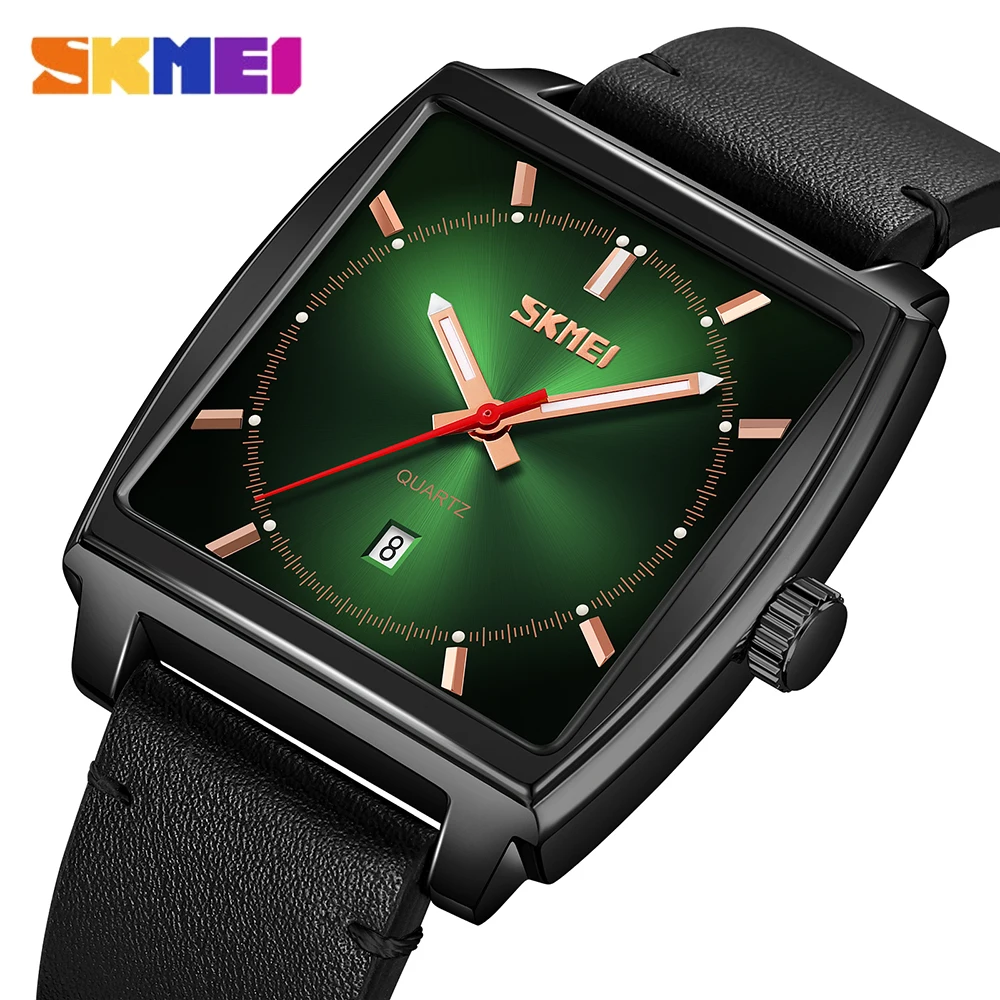 

SKMEI Casual Pairing Quartz Watch Men Fashion Minimalist Genuine Leather Waterproof Wrist Watches Retro Analog Clock Male Gift