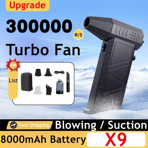 X9 강력한 먼지 송풍기 300000 RPM 브러시리스 모터 실외 공기 먼지떨이 송풍기 Type-C 충전식 공기 송풍기 청소 PC 터보 팬