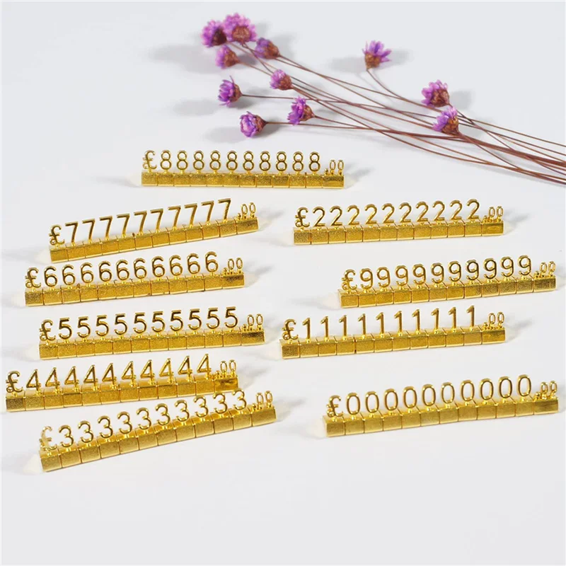 

A92Z 20PCS Digital Price Tag 3D Metal Shelving Adjustable GBP ￡ Price Square Kit For Shop Display Jewelry Watch Shop Office