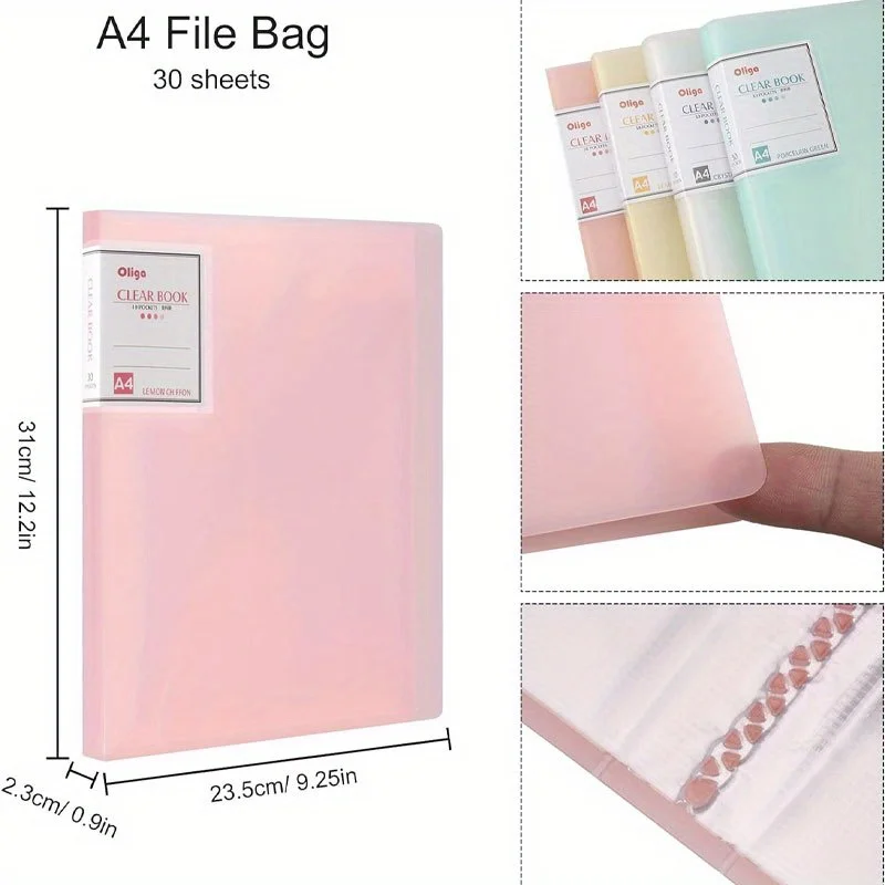 A4/A3 Storage Book Folder with 30 Storage Pocket, for Diamond Art Portfolio Folder, Art Painting Work File Storage Supplies