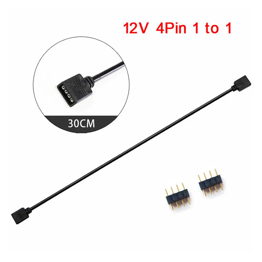 Cabo adaptador de extensão aurra rgb, 1 a 1, acessórios de computador, 5v, 3 pinos/12v, 4 pinos, cabo adaptador de 30cm, placa-mãe, cabo aurra para asus