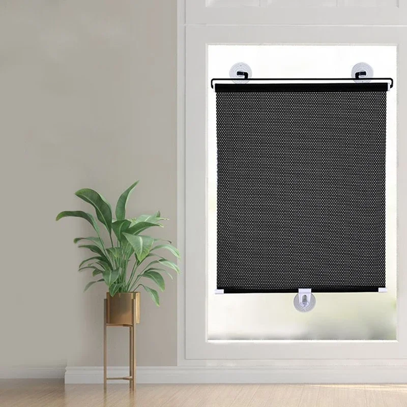 Retractable Sunshade Roller Curtain Home UV Protect Blackout Balcony Roller Blinds Sun-shading Anti-UV Car Curtains Ikkunaverhot