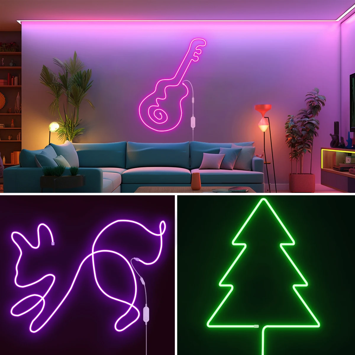 Alexa 5V USB ZigBee RGB LED Strip Tuya Smart Lights Waterproof Neon LED Tape With Dimmable Wifi LED Dimmer Controller Room Decor