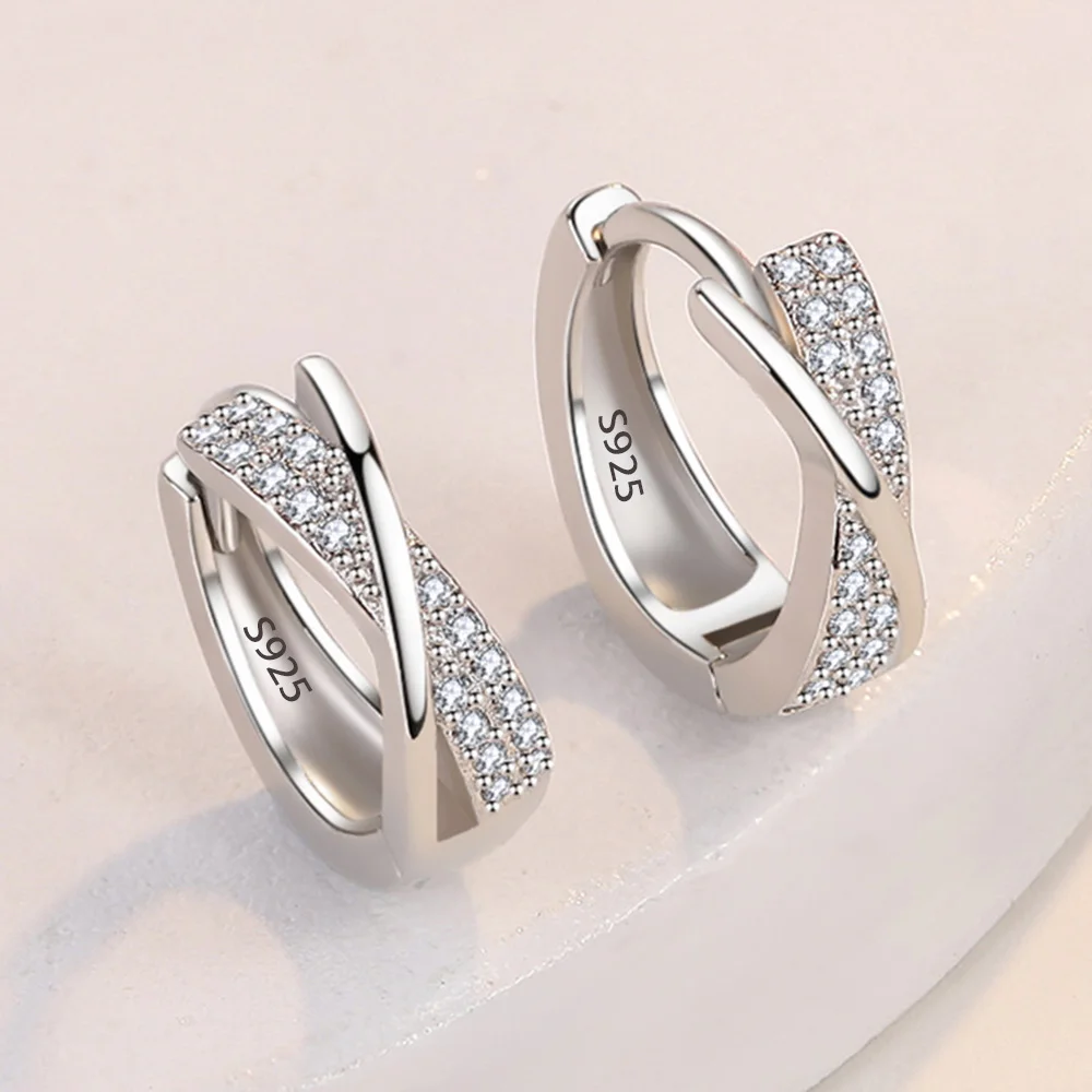 Women's 925 Sterling Silver Bow Pattern Stud Earrings