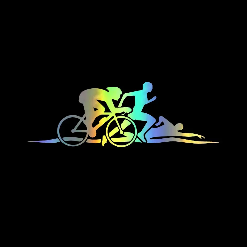 Creative Personality Triathlon Funny Body Car Stickers Funny Vinyl  Car Styling Decals Suitable for All Models Customizable Size