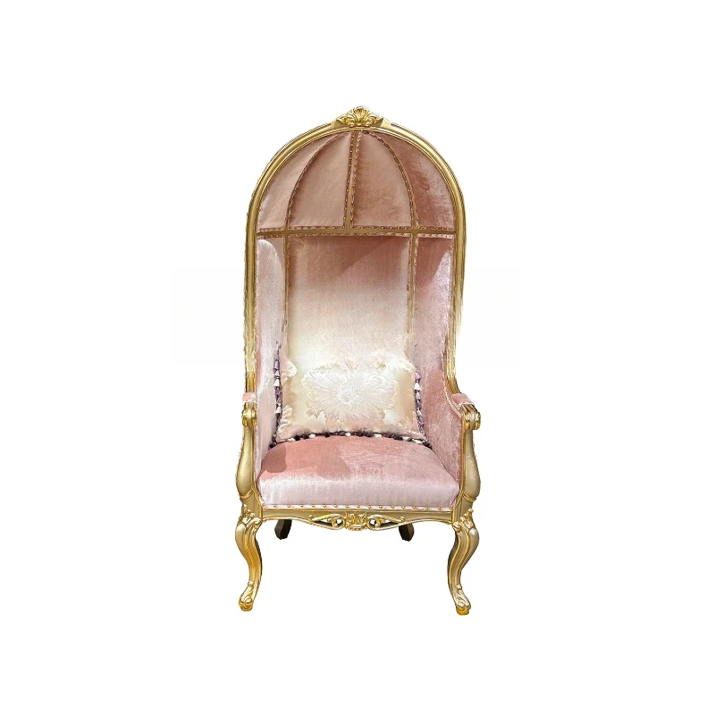 

French casual sofa chair, European luxury living room back chair fabric high backrest single armchair modeling chair