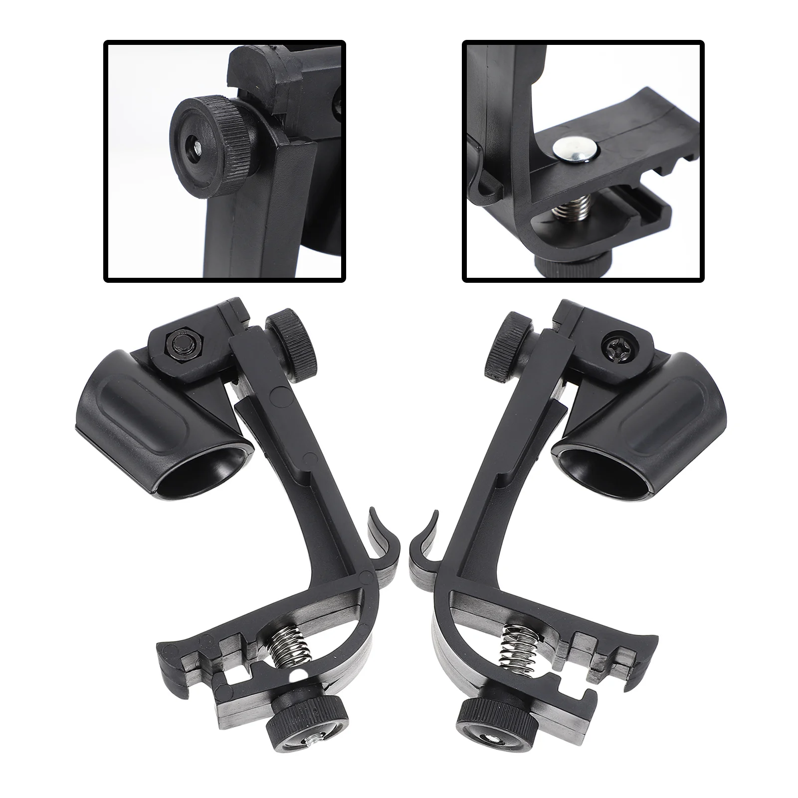 

2pcs Microphone Drum Mic Holder Plastic Support Microphone Support For Wireless Mic Mount Stand Accessories (Black)