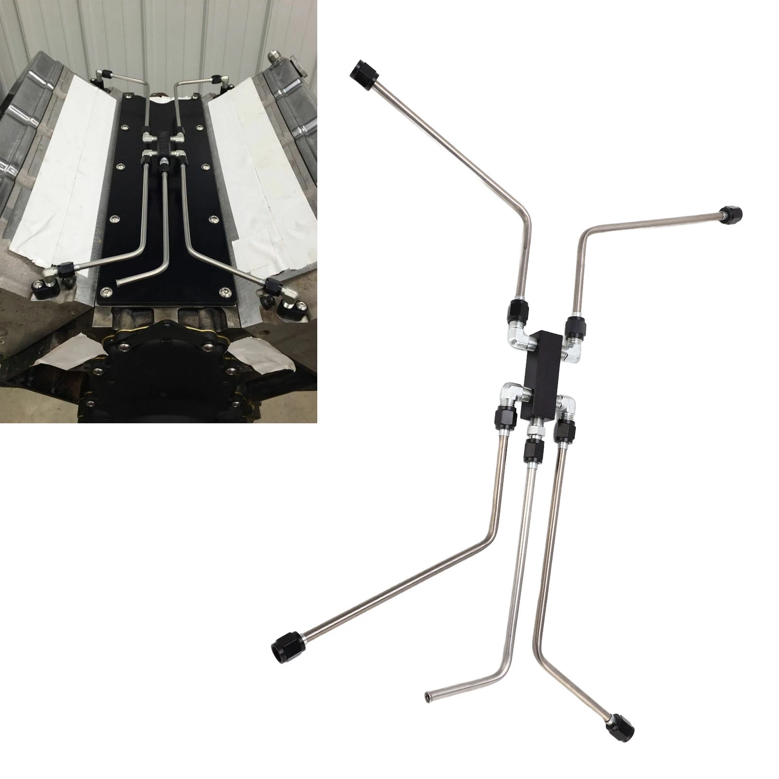 Kit completo de ventilação de vapor crossover de líquido refrigerante, aço inoxidável para motores ls1 ls2 ls3 ls6 ls7, kit de ventilação de vapor crossover de refrigerante