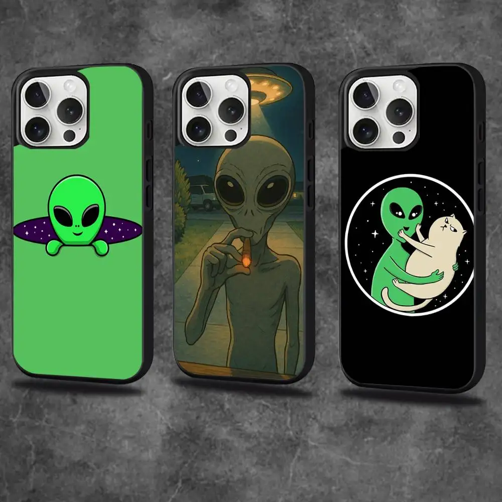 

Funny Space UFO Alien Thing Phone Case For iPhone 16,15,14,13,12,11,Pro,Max,Plus,Mini,SE4,E Magnetic Magsafe Wireless Charging