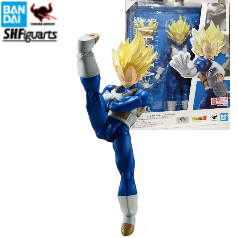 In Stock Dragon Ball Original Bandai S.H.Figuarts Super Saiyan 2 Awakening Vegeta Action Figure In Stock Anime Model Series Toys