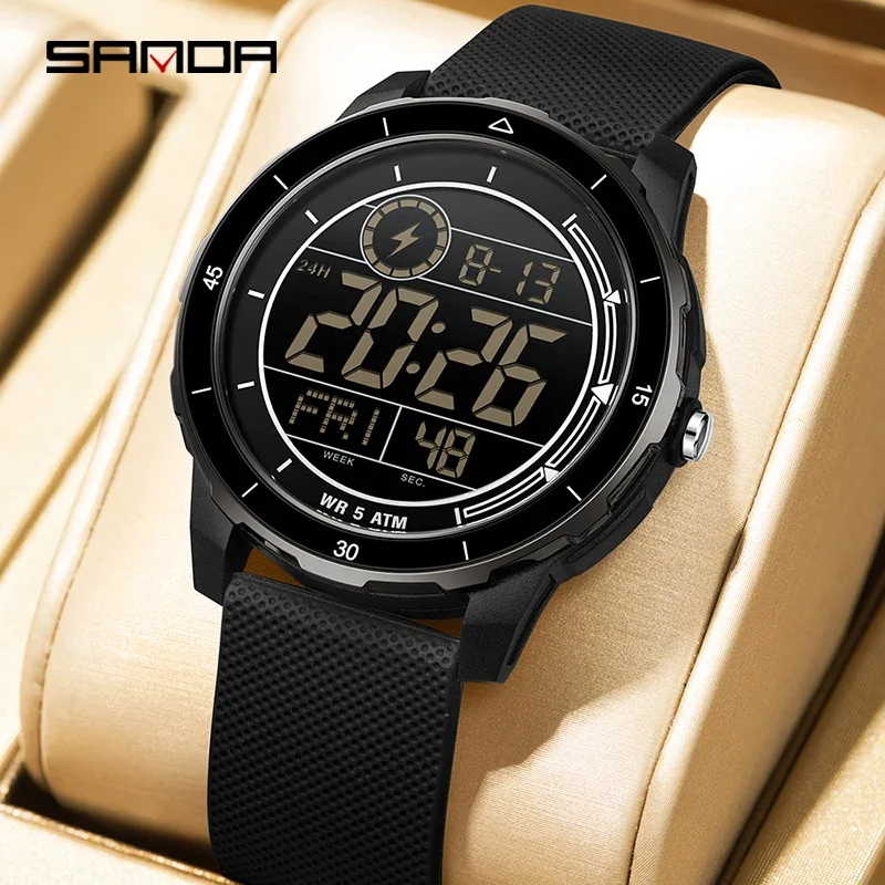 산다 최고급 명품 남성용 스포츠 전자시계 학생용 아웃도어 다기능 LED 아날로그 디지털 손목시계 알람 시계