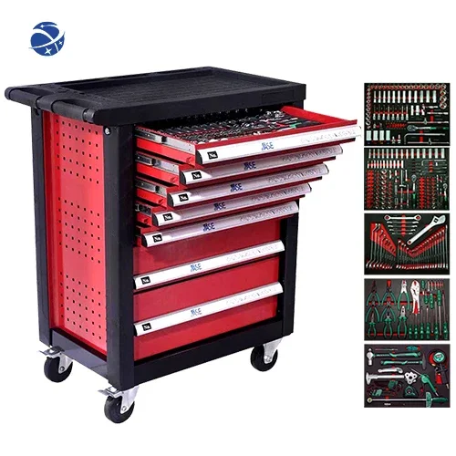 

Yun Yi Heavy Duty Tool Cart Workshop Cabinet 352PCS Mechanic Tool Kit Car Repair Socket Set Hand Tool Trolley With 7 Drawers