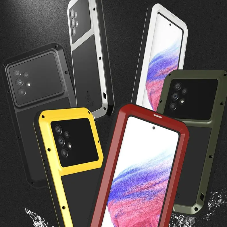 

Чехол для телефона Love Mei для Samsung A54 A53 A52 A51 A42 A34 A32, металлический защитный чехол в стиле милитари, силиконовый противоударный, пылезащитный